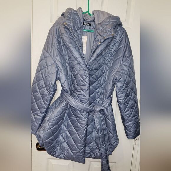BTFBM NWT Hooded, Quilted, Puffer Coat, Silvery Blue - Picture 1 of 9